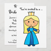 Cartoon Clip Art Cute Blond Princess Vrijgezellenf Kaart (Voorkant / Achterkant)