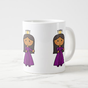 Cartoon Clip Art Cute Princess met Tiara Grote Koffiekop
