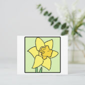Cartoon Clip Art Daffodil Spring Garden Flower Briefkaart (Staand voorkant)