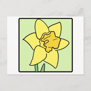Cartoon Clip Art Daffodil Spring Garden Flower Briefkaart