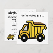 Cartoon Clip Art Dump Truck Boy Birthday Party Kaart (Voorkant / Achterkant)