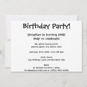 Cartoon Clip Art Firetruck Boy Birthday Party Kaart (Achterkant)