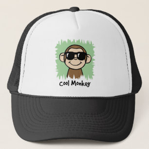Cartoon Clip Art Koele Aap met Zonnebril Trucker Pet
