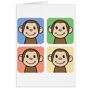 Cartoon Clip Art met 4 Happy Monkeys