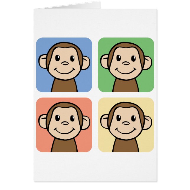 Cartoon Clip Art met 4 Happy Monkeys (Voorkant)