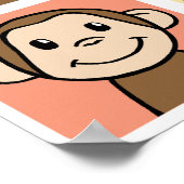 Cartoon Clip Art met 4 Happy Monkeys Poster (Hoek)