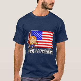 Cartoon-clip-art schattige Amerikaanse prinses vla T-shirt