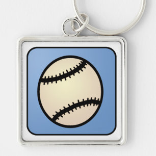 Cartoon-clip-art sport, honkbal, blauwe achtergron sleutelhanger