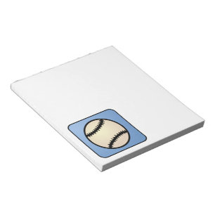 Cartoon Clip Art Sports, Baseball, Blue Background Notitieblok