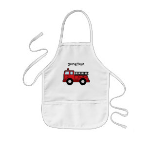 Cartoon Clip Art Vuurtruck Vrachtwagen noodvoertui Kinder Schort