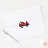 Cartoon Clip Art Vuurtruck Vrachtwagen noodvoertui Ronde Sticker (Envelop)