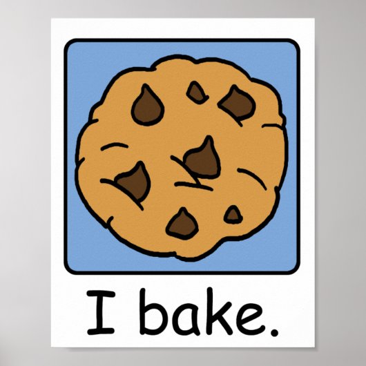 Cartoon Clip Art Yummy Chocolate Chip Cookie Poster (Voorkant)