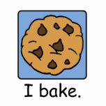 Cartoon Clip Art Yummy Chocolate Chip Cookie Staand Fotobeeldje<br><div class="desc">Cartoon-voedselclipkunst met een jummie chocoladekoekjesdessert en de woorden "Ik bake".</div>