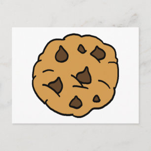 Cartoon Clipart HUGE Chocolate Chip Cookie Dessert Briefkaart