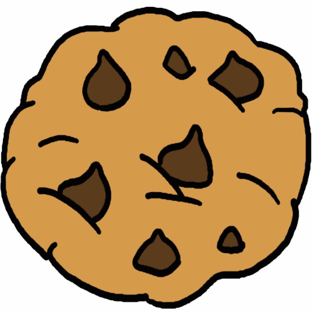Cartoon Clipart HUGE Chocolate Chip Cookie Dessert Staand Fotobeeldje (Voorkant)