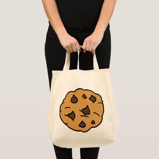 Cartoon Clipart HUGE Chocolate Chip Cookie Dessert Tote Bag (Voorkant (product))