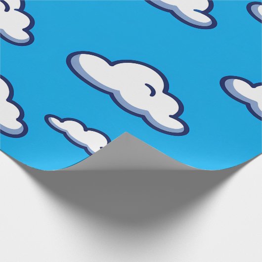 Cartoon Cloud Pattern – Seamless Sky Design Cadeaupapier (Hoek)