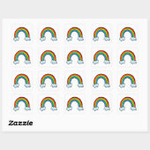 Cartoon Cloudy Sky Rainbow Promise Doodle Vierkante Sticker (Vel)