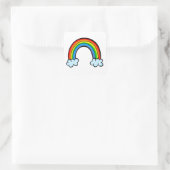 Cartoon Cloudy Sky Rainbow Promise Doodle Vierkante Sticker (Tas)