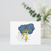 Cartoon Cloudy Sky Thunder & Lightning Storm Briefkaart (Staand voorkant)