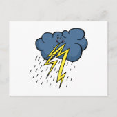 Cartoon Cloudy Sky Thunder & Lightning Storm Briefkaart (Voorkant)