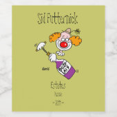 Cartoon Clown Zelfgemaakte Beaujolais Funny Wijn Etiket (Enkel label)