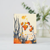 Cartoon Clownfish in het koraalrif Briefkaart (Staand voorkant)