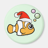 Cartoon Clownfish Santa Magneet (Voorkant)