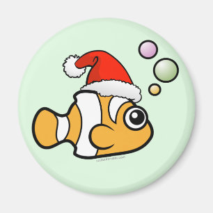 Cartoon Clownfish Santa Magneet