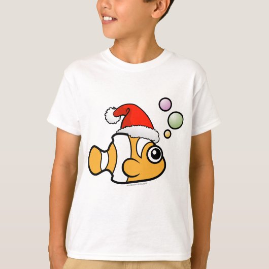 Cartoon Clownfish Santa T-shirt (Voorkant)