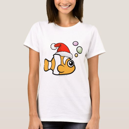 Cartoon Clownfish Santa T-shirt (Voorkant)