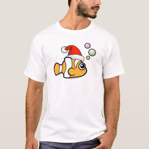 Cartoon Clownfish Santa T-shirt