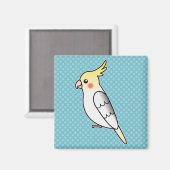 Cartoon Cockatiel Parrot Bird Magneet (Voorkant / Achterkant)