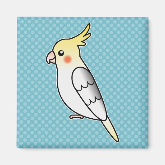 Cartoon Cockatiel Parrot Bird Magneet (Voorkant)