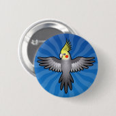 Cartoon Cockatiel Ronde Button 5,7 Cm (Voorkant /achterkant)