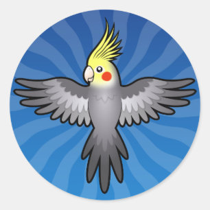 Cartoon Cockatiel Ronde Sticker
