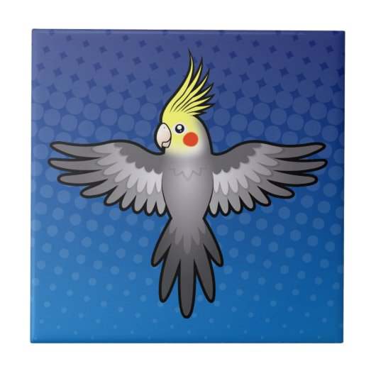 Cartoon Cockatiel Tegeltje (Voorkant)