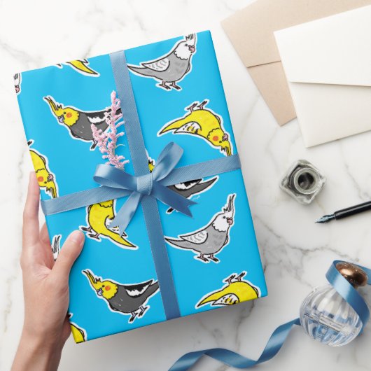 Cartoon Cockatiels Patroon Cadeaupapier (Geschenken)
