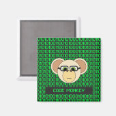 Cartoon Code Monkey Geek Magneet (Voorkant / Achterkant)