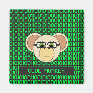 Cartoon Code Monkey Geek Magneet