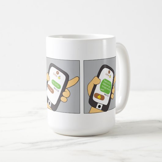 Cartoon Coffee Cup Koffiemok (Voorkant rechts)