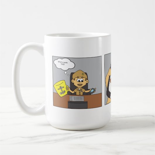 Cartoon Coffee Cup Koffiemok (Links)