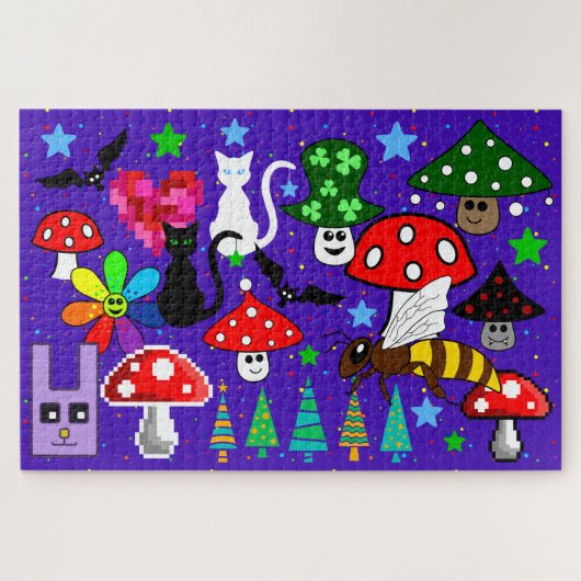 Cartoon Collage Jigzaag Puzzle Legpuzzel (Horizontaal)