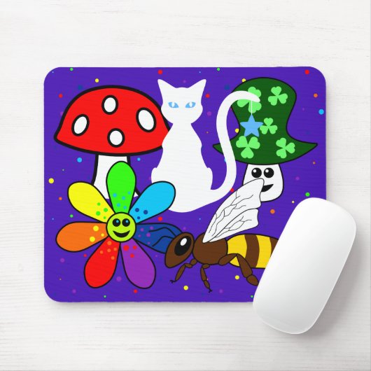Cartoon Collage Mousepad Muismat (Met muis)