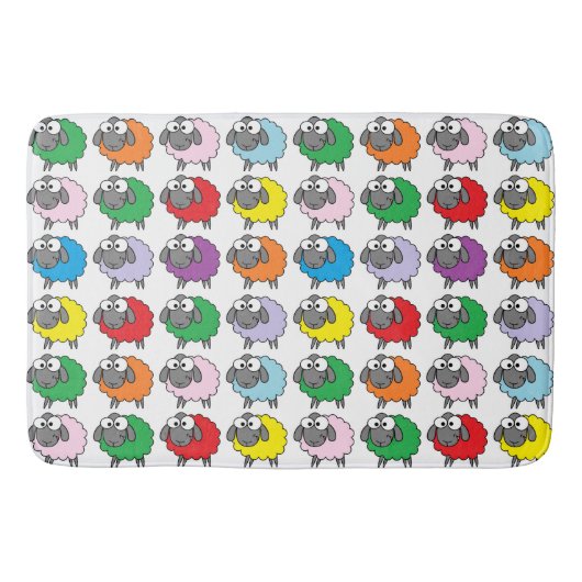 Cartoon Colorful Sheep Pattern Badmat (Voorkant)