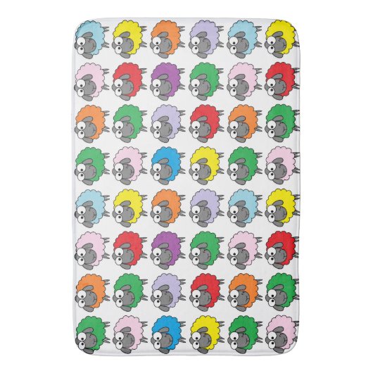 Cartoon Colorful Sheep Pattern Badmat (Voorkant Verticaal)