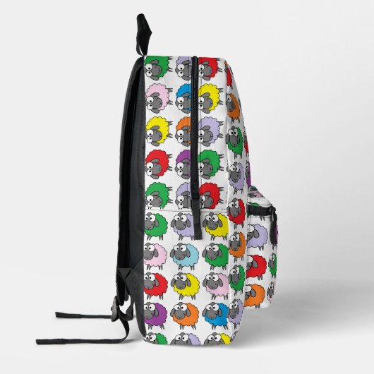 Cartoon Colorful Sheep Pattern Bedrukte Rugzak (Links)