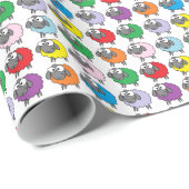 Cartoon Colorful Sheep Pattern Cadeaupapier (Rol Hoek)