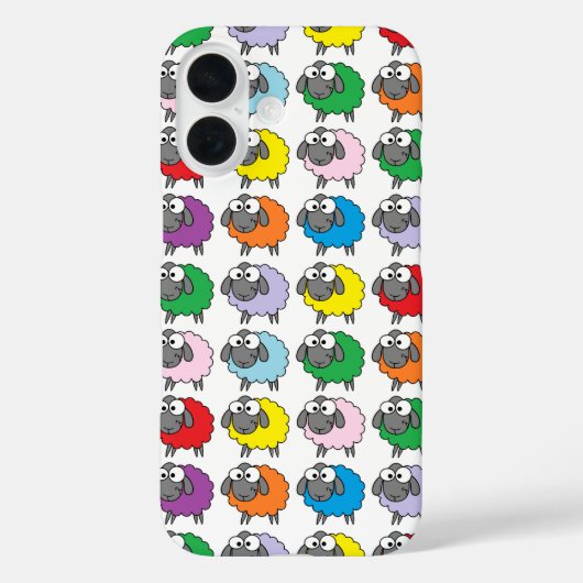 Cartoon Colorful Sheep Pattern Case-Mate iPhone Case (Achterkant)