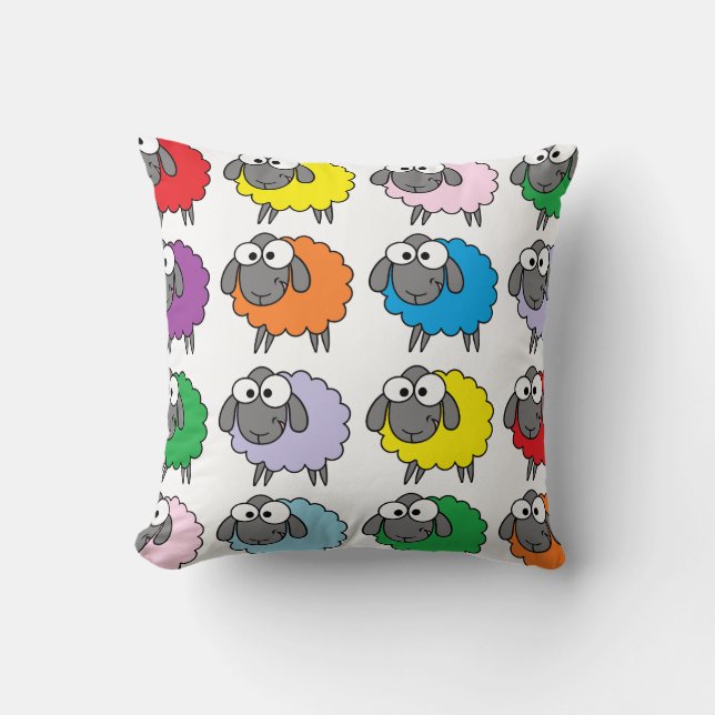 Cartoon Colorful Sheep Pattern Kussen (Voorkant)